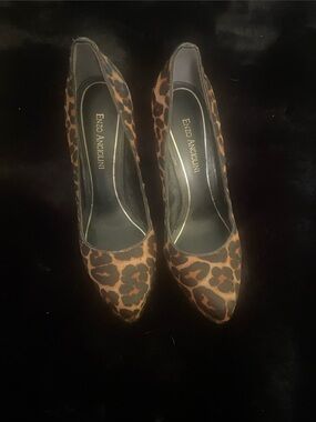 Enzo Angiolini Leopard-Print Pointed-Toe Heels - pony hair stilleto heel 7.5